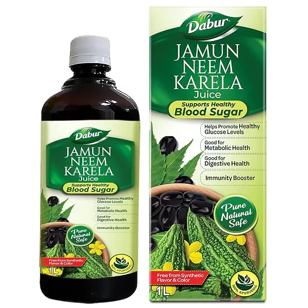 Dabur Jamun Neem Karela Juice - 1L | Helps Control Blood Sugar Level & Reduces Bad Cholesterol | Good for Metabolic & Digestive Health | Ayurvedic Health Juice For Diabetic Care — Linkbiz SmartDeal's