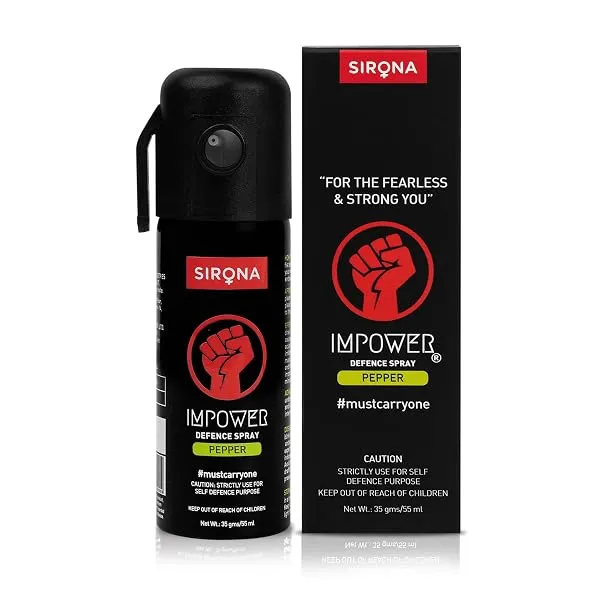 IMPOWER Self Defence Pepper Spray Green Chilli for Woman Safety - 55 ML (Pack of 1) | Pocket Size Long Range of 12ft | Pepper Spray, Very Strong, Protection & Safety — Linkbiz SmartDeal's