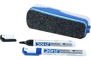 DOMS Fine Magnetic Whiteboard Duster Marker Set | Easy to Wipe | Refillable White Board Marker — Linkbiz SmartDeal's