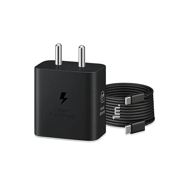 45W GaN Type C Super Fast Charger with Type-C Cable | Compatible with Samsung Galaxy S/A/M/F/Z Series,S26/S25/S24/S23/S22/S21/Fe/Plus/Ultra/Fold/Flip & More,BIS Certified Charger — Linkbiz SmartDeal's