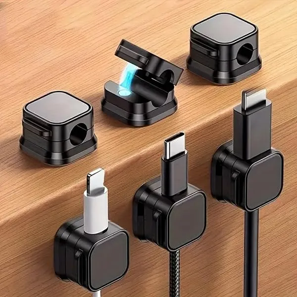 INOVERA (LABEL) 10 Pieces Magnetic Cable Organizer Clips - Desk Wire Management Clip with 3M Adhesive Foam - Cord Holder for Desktop USB Charging Cables, Office, Home (Black) — Linkbiz SmartDeal's