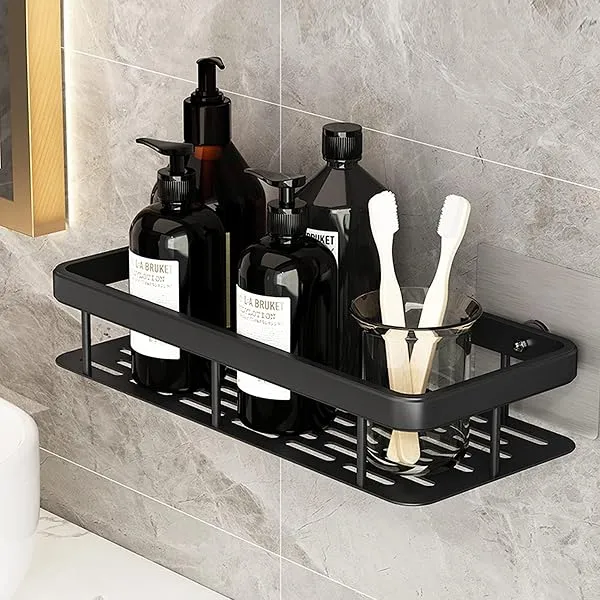 JIALTO 1 Pcs Bathroom Accessories Multipurpose Aluminium Wall Shelf | Self Adhesive Storage Organiser Without Drill | Wall Mounted Rack for Bathroom & Home | Durable Space-Saving S — Linkbiz SmartDeal's