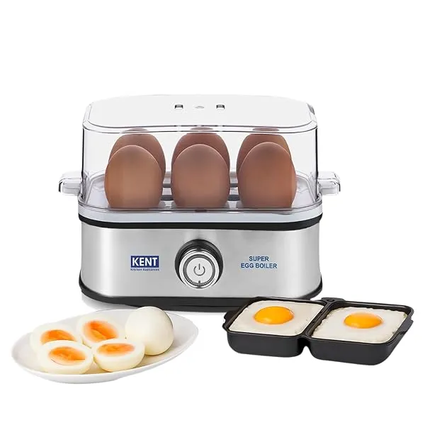 KENT Super Egg Boiler | 3 Boiling Modes | Stainless Steel Body and Heating Plate | 6 Eggs at a Time | Automatic Turn-Off | Silver — Linkbiz SmartDeal's
