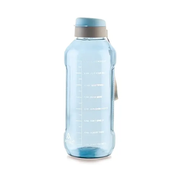 ATTRO Ultra Pro 2 Motivational 2-Liter BPA-Free Water Bottle with Leak-Proof Flip-Top Cap, Nylon Strap and Stylish Blue Color for Daily Hydration — Linkbiz SmartDeal's