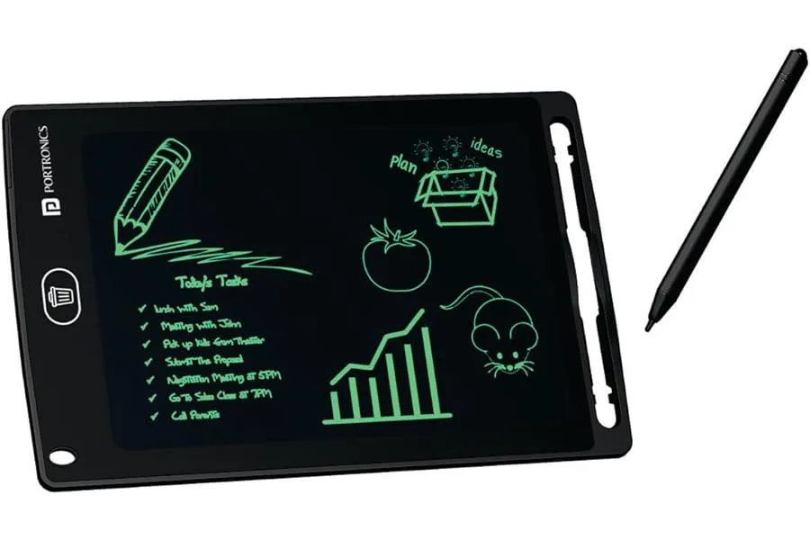 Portronics Ruffpad 8.5E Re-Writable LCD Writing Pad with Screen 21.5cm (8.5-inch) for Drawing, — Linkbiz SmartDeal's