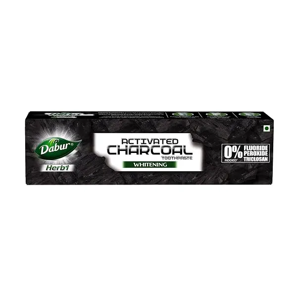 DABUR Herb'L Activated Charcoal Toothpaste 120gm (Pack of 1)|Whitening Black Gel Toothpaste|Fluoride Free|Fights Plaque & Extrinsic Stains|With Power of Mint|Cool & Refreshing Mout — Linkbiz SmartDeal's