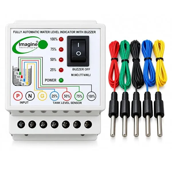 Imagine Technologies Water Level Indicator with Alarm on Tank Full with 5 Sensors (White, IT74WLI) — Linkbiz SmartDeal's
