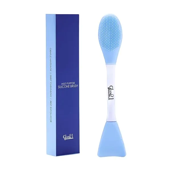 Glam21 Multipurpose Silicone Brush | 2in1 Soft Double-sided Deep Cleansing & Skin Massaging | Micro Scrubber to Face, Nose & Lips for Pore Cleansing, Removing Blackhead — Linkbiz SmartDeal's