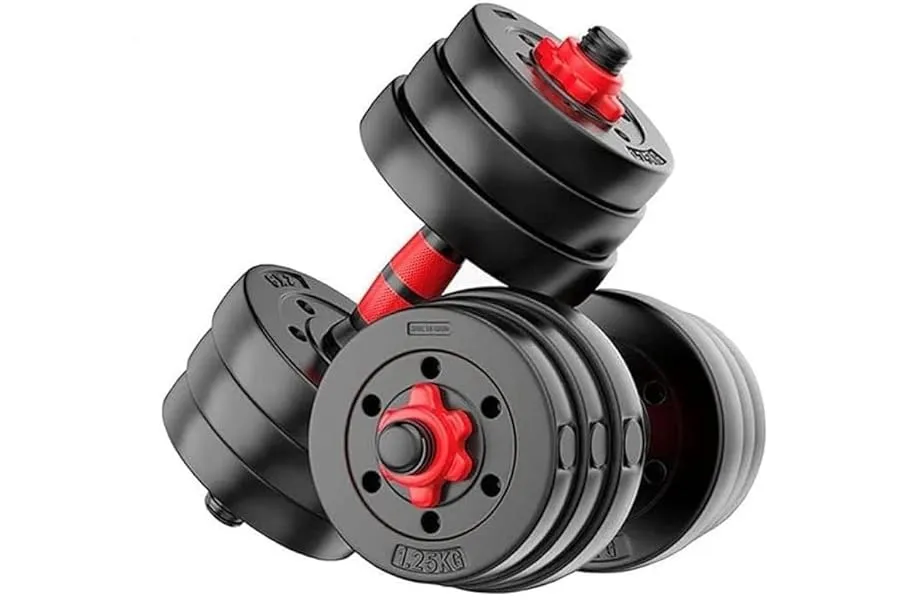FitBox Sports Intruder 20 Kg Adjustable PVC Dumbbells Weights With Dumbbells Rods For Home Gym — Linkbiz SmartDeal's