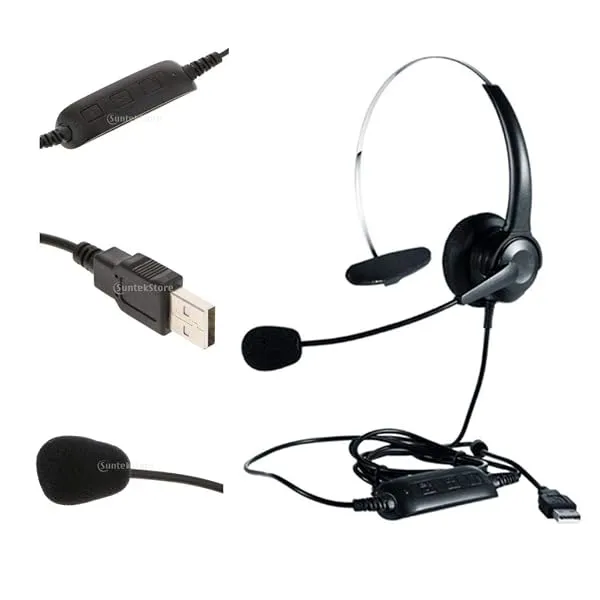 AnyCommand|4xCall Center Monaural USB Plug Headset Headphones with Mic for Computer| Headsets & Earpieces| Parts & Accessories | Radio Communication |Consumer Electronics — Linkbiz SmartDeal's