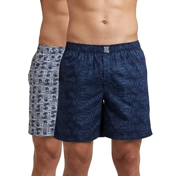 Jockey US57 Men Super Combed Mercerized Cotton Woven Printed Boxer Shorts with Side Pockets_(Pack of 2, Prints May Vary) — Linkbiz SmartDeal's
