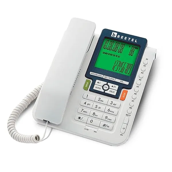 Beetel M71WS Caller ID Landline,16 Digit LCD, 2 Way Speaker Phone, Music On Hold, in-use LED, 6 One Touch Memories, 30 Incoming/15 Outgoing Calls Memory, 16 Ring Melodies (White) — Linkbiz SmartDeal's