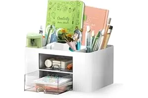 Shuttle Art Desk Organizer with 2 Drawers | Multi-Functional Stationery Holder for Office, Stud — Linkbiz SmartDeal's