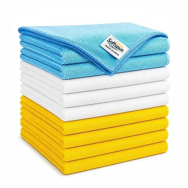 SOFTSPUN Microfiber Cleaning Cloths, 10pcs 40x40cms 220 GSM Multi-Colour! Highly Absorbent Lint and Streak Free Multi -Purpose Wash Cloth for Kitchen Window Stainless Steel Silverw — Linkbiz SmartDeal's
