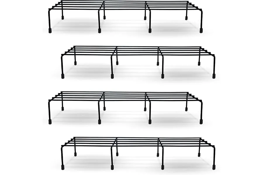 BonKaso Premium Rectangular Anti-Rust Metal Plant Stand Set (Pack of 4) - Stylish Black Stands — Linkbiz SmartDeal's