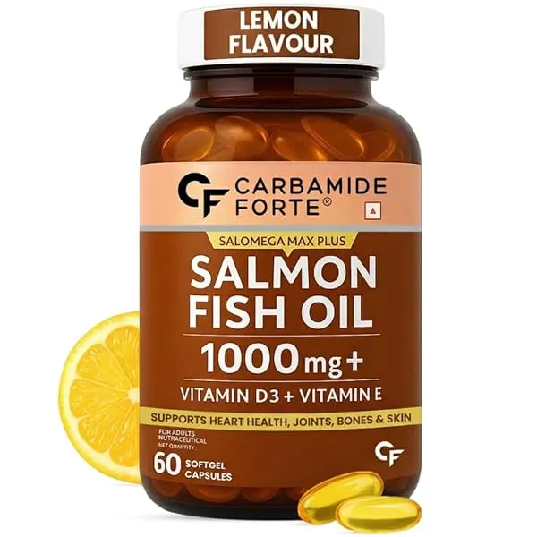 Carbamide Forte Salmon Omega 3 Fish Oil Capsules 1000mg | Salmon Fish Oil Omega 3 Capsule With Vitamin D3 + E For Men & Women | Omega3 Fishoil Supplement For Heart, Joints, Bones & — Linkbiz SmartDeal's