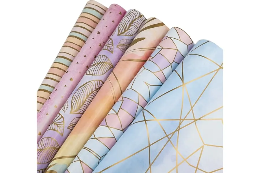 Birch & Co. Gift Wrapping Paper Sheet - Premium Design Paper for Packing, Mix, Pack of 6, Multi — Linkbiz SmartDeal's