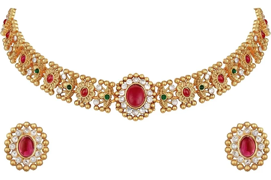 Shining Diva Fashion Latest Stylish Design Fancy Traditional Necklace Jewellery Set for Women ( — Linkbiz SmartDeal's