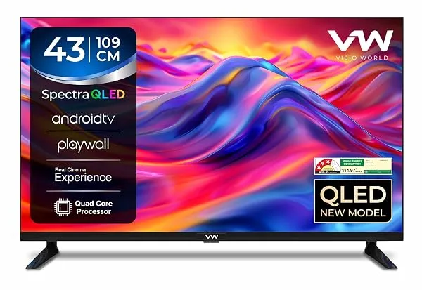 VW 109 cm (43 inches) Spectra Series Full HD Smart QLED Android TV VW43AQ3 — Linkbiz SmartDeal's