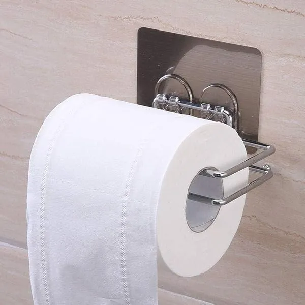 K.K.VILLA Stainless Steel No Drill Self Adhesive Toilet Paper Holder/Tissue Paper Roll Holder/Bathroom Rack for Kitchen/Towel Holder — Linkbiz SmartDeal's