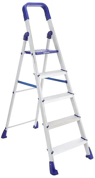amazon basics Clamber Pro - Foldable Step Ladder, Firm Grip, 5 Steps (Aluminium Steps, Blue & Satin) — Linkbiz SmartDeal's