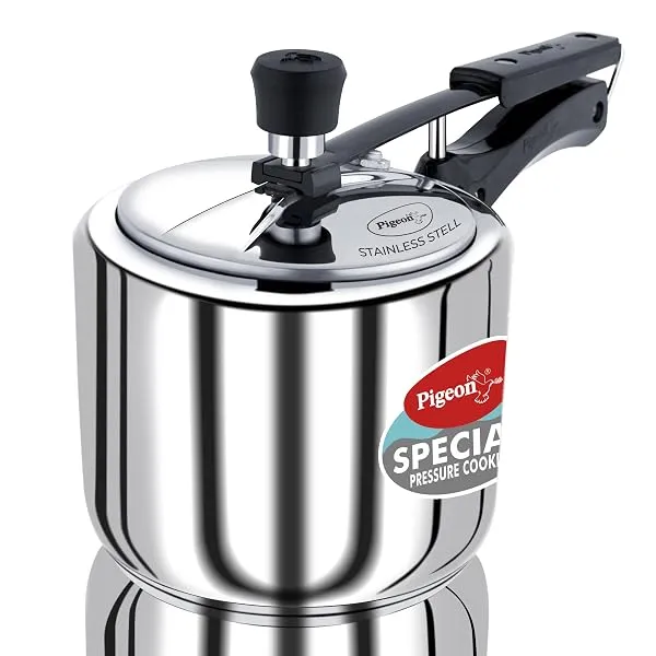 Pigeon by Stovekraft 3 Litre Special Stainless Steel Inner Lid Induction Base Pressure Cooker (Silver) BIS Certified — Linkbiz SmartDeal's