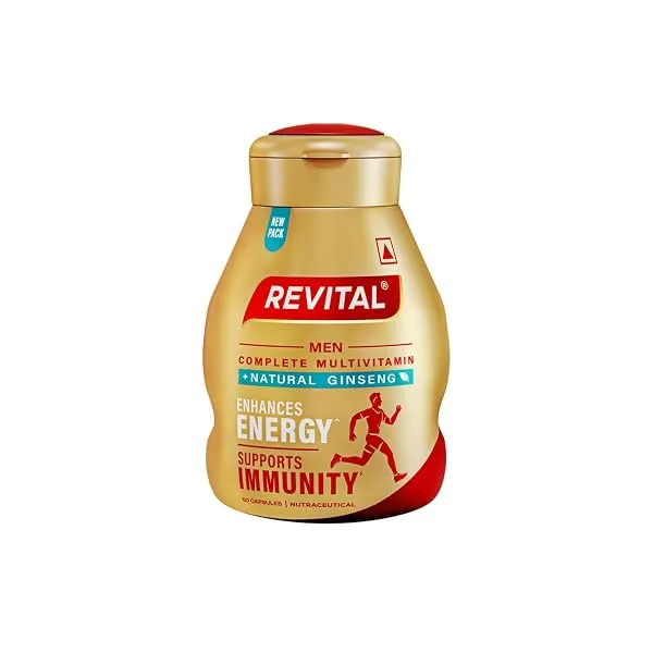 Revital H Multivitamin For Men (60 Capsules) With Natural Ginseng, Zinc, 10 Vitamins & 8 Minerals For Daily Energy, Stamina & Immunity (packaging may vary) — Linkbiz SmartDeal's