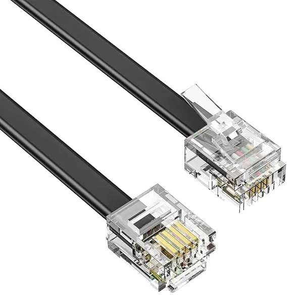 FEDUS 1.5 Meter Telephone Line Landline Extension Cord Cable Male To male 2 Pair (4 Core) Landline Wire with Standard RJ-11 Plugs Connectors for High-Speed Internet Modem — Linkbiz SmartDeal's