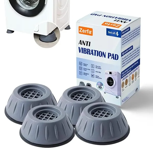 Zerfa® Anti Vibration Pads for Washing Machine with Suction Cup, Fridge Washer Dryer Support Feet Pads Leveling Anti Walk Pads Shock Absorber Noise Cancelling Furniture Lifting Bas — Linkbiz SmartDeal's