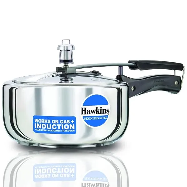 Hawkins 3 Litre Inner Lid Pressure Cooker, Stainless Steel Cooker, Induction Cooker, Silver (HSS3W) — Linkbiz SmartDeal's