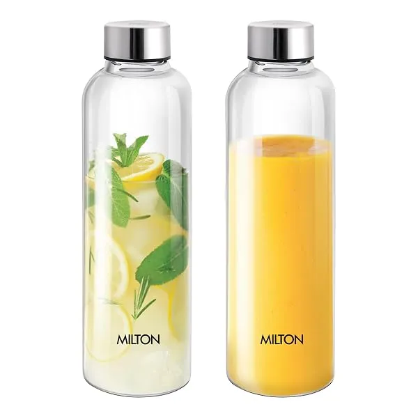 MILTON Costa 1000 Pet Water Bottle Set of 2, 1 Litre Each | Airtight & Leakproof Stainless Steel Lid | Unbreakable, BPA-Free, Reusable Plastic Fridge Bottles for Home, Office, Scho — Linkbiz SmartDeal's