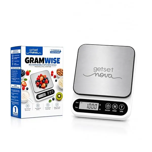 GetSetNova Weight Scale for Food 10kg, Kitchen Weighing Machine | Weight Machine for Kitchen 10kg | Rechargeable Kitchen Scale — Linkbiz SmartDeal's
