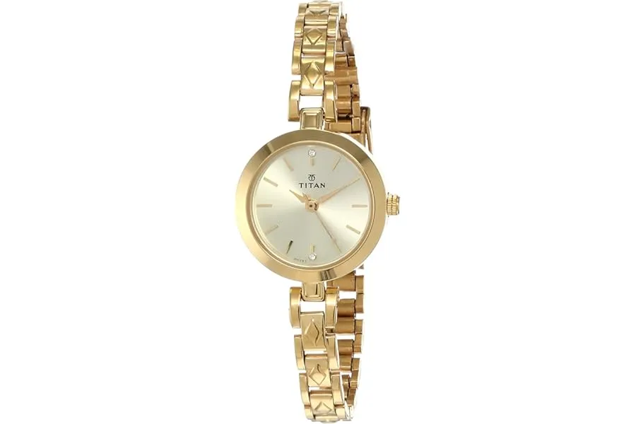 Titan Karishma Analog Champagne Dial Women's Watch -NM2598YM01 / NL2598YM01 — Linkbiz SmartDeal's