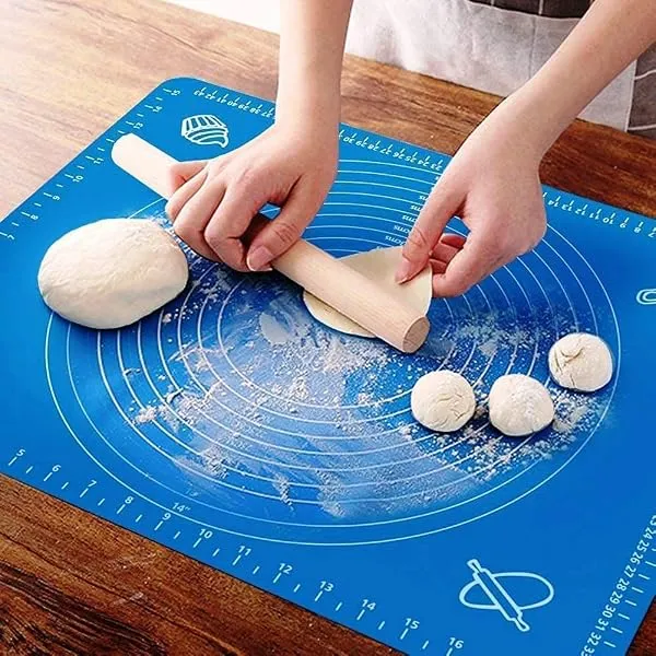 E-COSMOS® Silicone Baking Mat Silicone Chapati Atta Kneading Mat Non-Stick Fondant Rolling Mat Stretchable for Kitchen Roti Chapati (Baking Mat 50 * 40 cm) (Multicolor) — Linkbiz SmartDeal's