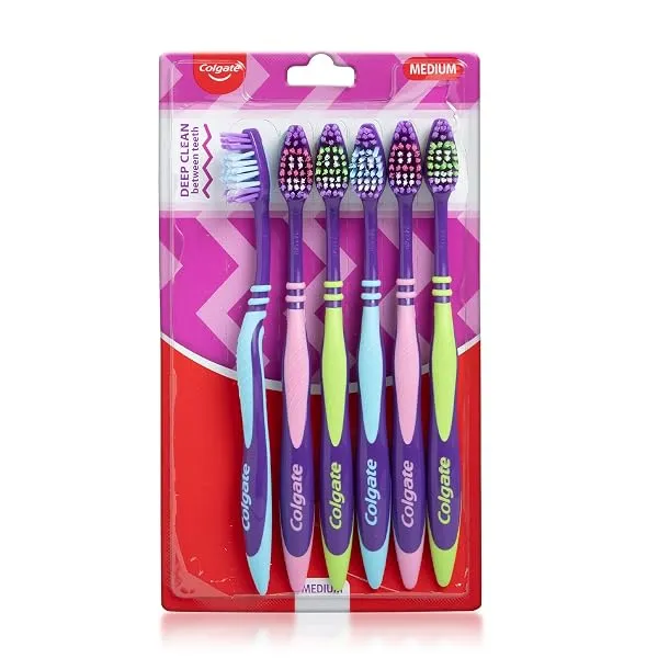 Colgate ZigZag Toothbrush Set of 6 |Medium Bristles| Deep Clean(Multicolor) — Linkbiz SmartDeal's
