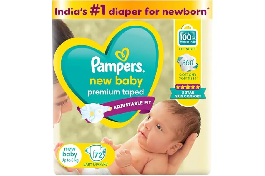 Pampers Active Baby Tape Style Baby Diapers, Newborn/Extra Small (NB/XS) Size, 72 Count, Adjust — Linkbiz SmartDeal's