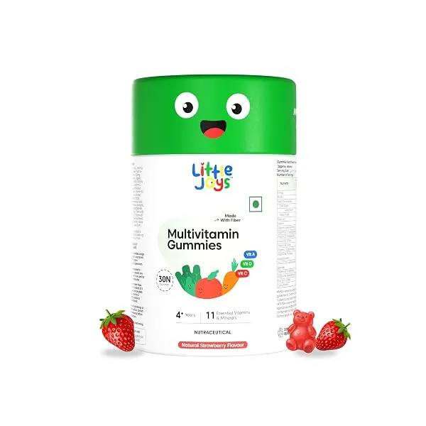 Little Joys Multivitamin Gummies for Kids | 4-6 Years | 30 Gummies | With 11 Vitamins & Minerals | Supports Immunity, Bone health & Antibody Production | No Added Sugar | Strawberr — Linkbiz SmartDeal's