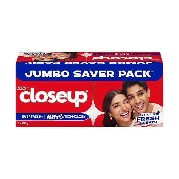 Close Up Toothpaste | Long lasting 18 Hours Of Fresh Breath & White Teeth - 600g (Pack of 4) — Linkbiz SmartDeal's