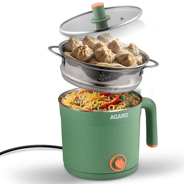 AGARO Regency Multipurpose Kettle With Steamer, 1.2L Inner Pot, Double Layered Body, Variable Temperature Settings, Wide Mouth, Boiling, Steaming, Tea, Coffee, Egg, Vegetable Boili — Linkbiz SmartDeal's