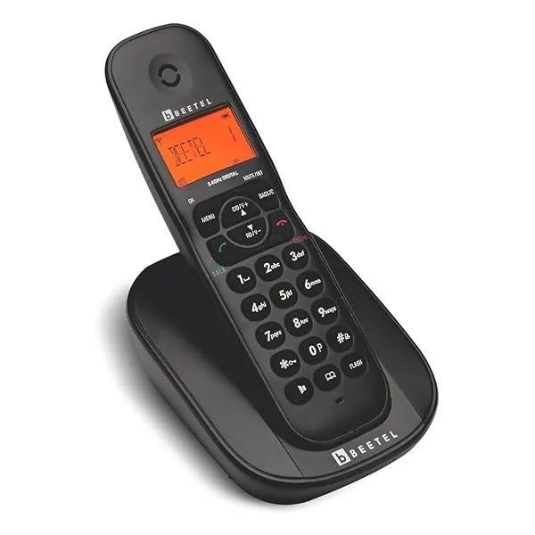 Beetel X73N Cordless 2.4Ghz Cordless Landline Phone with Caller ID Display, 2-Way Speaker Phone with Volume Controls, Auto Answer, Alarm Function, Stylish Design (Black)(X73N) — Linkbiz SmartDeal's