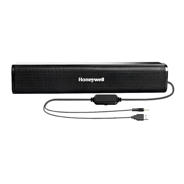 Honeywell Moxie V500 10W Portable USB Wired Soundbar, Speaker for PC,Desktop and Laptop with Volume Control and 3.5 mm AUX,2.0 Channel,52mmX2 Drivers,Plug &Play,2 Yrs Maufacuturer — Linkbiz SmartDeal's