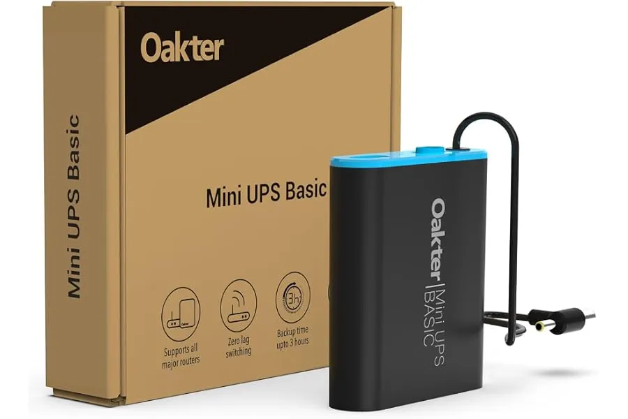 Oakter Mini UPS Basic for WiFi Router Broadband Modem | Supports 12V-2A Routers. Backup Upto 3 — Linkbiz SmartDeal's