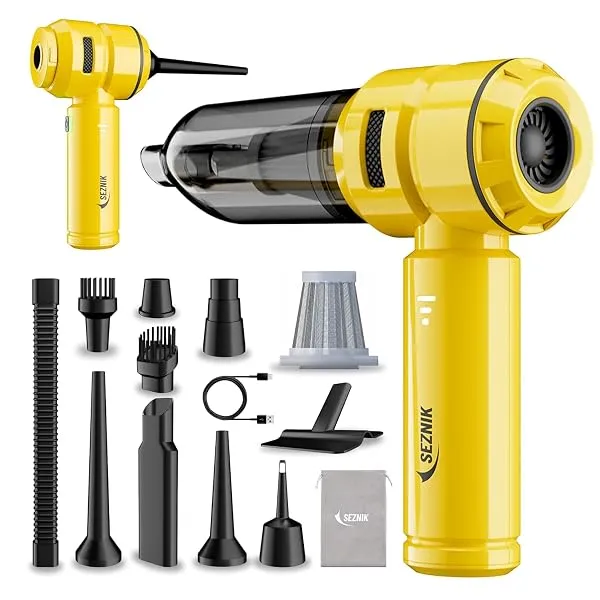 SEZNIK Vacuum Cleaner for Home Use | Car Use | 4 in 1 Cordless Blower | Rechargeable 6000mAh | 3 Speed Suction Upto 18000PA | BLDC Motor | Clean Sofa, Curtains, More | Gift for Dad — Linkbiz SmartDeal's