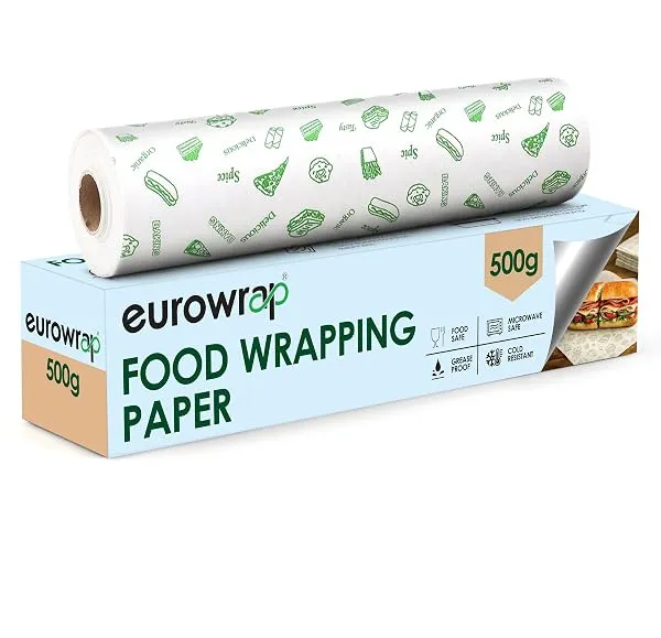 EUROWRAP Food Wrapping Paper 500g – Butter Paper Roll, Greaseproof & Microwave Safe, Roti Wrapping Sheets for Kitchen Use, Ideal for Baking, Packing, and Serving — Linkbiz SmartDeal's
