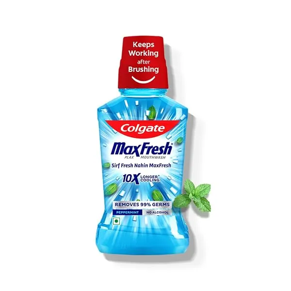 Colgate Plax Pepper Mint Mouthwash, 0% Alcohol, Antibacterial Mouth Wash for Bad Breath, Cavity Protection & Germ Defense for Adults, 500ml — Linkbiz SmartDeal's