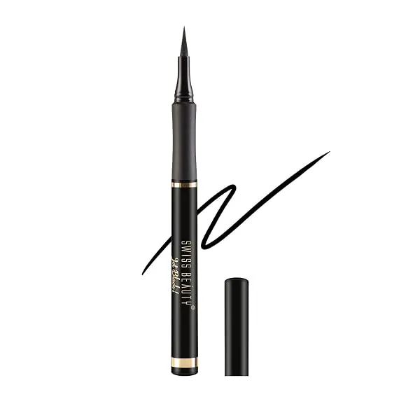 SWISS BEAUTY Waterproof And Long Wearing Bold Felt Tip Pen Glossy Eyeliner | Smudge Proof Eye Makeup | Quick Drying | Black, 1.2Ml — Linkbiz SmartDeal's