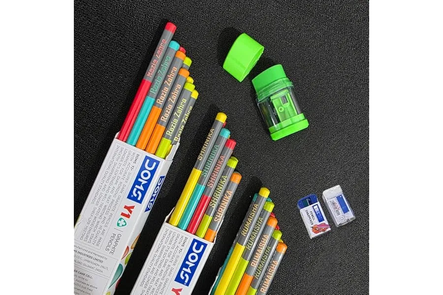 Personalized Name Pencils – Set of 10 | Premium graphite pencils with smooth writing with Free — Linkbiz SmartDeal's