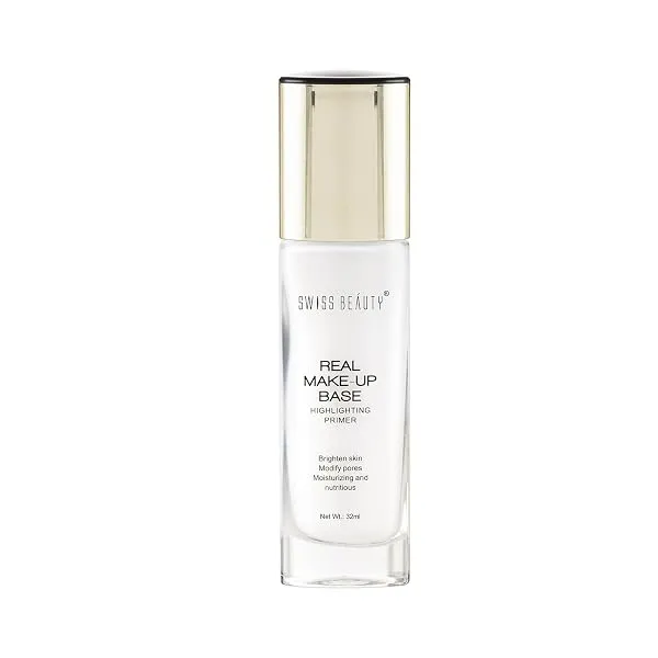 Swiss Beauty Real Makeup Base Highlighting Primer| Skin-Hydrating Poreless Primer With Natural Glow Finish For Face Makeup |Shade - 01 Natural Tint, 32Ml — Linkbiz SmartDeal's