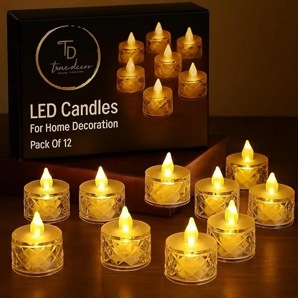 True Decor 12PC Battery Lights for Home Decoration Electric Candles for Birthday Decoration LED Tealight Candles — Linkbiz SmartDeal's