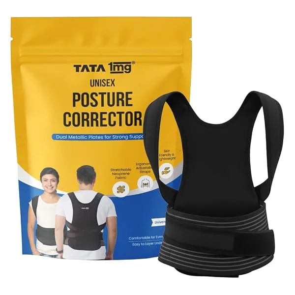TATA 1MG Posture Corrector | Ergonomic Design with Dual Metallic Plates for Spine Alignment & Pain Relief — Linkbiz SmartDeal's
